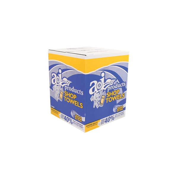 Shop Towel, 10" X 12";  Case Of 6, 200 Count Card Board Boxes 26.5" x17.5" x11"